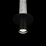 Подвесной светильник с узким цилиндрическим плафоном и черным металлическим декором Concrete Pipe варинант исполнения - 13 | Loft Concept в Омске