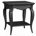 Стол журнальный черный из массива бука с полкой в стиле прованс Black Provence варинант исполнения - 2 | Loft Concept в Омске