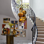 Люстра креативная из дисков цвета латунь Constellation Light and Style варинант исполнения - 5 | Loft Concept в Омске