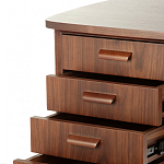 Дизайнерский письменный стол округлой формы с 4-мя ящиками и дверкой с полочками Rili варинант исполнения - 4 | Loft Concept в Омске