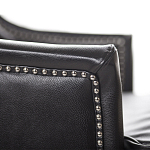 Кресло из натуральной кожи на 4-х деревянных ножках из массива бука Daniel Leather Armchair black варинант исполнения - 4 | Loft Concept в Омске