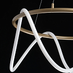 Люстра подвесная круглая золотого цвета с белыми изогнутыми световыми линиями Luke Lampco Tracer Lamp варинант исполнения - 8 | Loft Concept в Омске