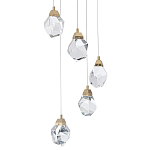 Каскадная люстра с 5-ю хрустальными плафонами Esme Crystal Brass Chandelier варинант исполнения - 2 | Loft Concept в Омске