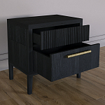Прикроватная Тумбочка Primo с двумя ящиками Черный дуб варинант исполнения - 6 | Loft Concept в Омске