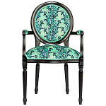 Стул из натурального бука с подлокотниками Ikat Pattern бирюзовый варинант исполнения - 1 | Loft Concept в Омске