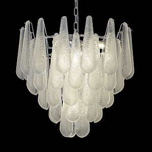 Люстра с подвесками из рифленного стекла в форме капель Textured Glass Chandelier