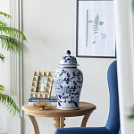 Ваза с крышкой и синим цветочным узором Blue & White Ornament  варинант исполнения - 5 | Loft Concept в Омске