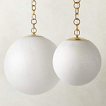 Подвесной светильник в форме шара из белого текстурного стекла Atmosphere варинант исполнения - 2 | Loft Concept в Омске