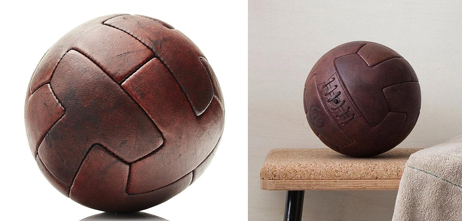 Футбольный Мяч из коричневой Кожи RETRO HERITAGE BROWN LEATHER T SOCCER BALL - Loft-Concept в Омске