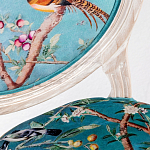Стул из массива бука бирюзовый с изображением птиц и цветов Turquoise Beige Chinoiserie Peach Garden Chair варинант исполнения - 2 | Loft Concept в Омске