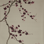 Обои ручная роспись Cherry Tree Special Colourway on Icefield dyed silk варинант исполнения - 2 | Loft Concept в Омске