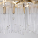 Люстра прямоугольная на цепях с прозрачными трубками и волнистым краем Nembus варинант исполнения - 5 | Loft Concept в Омске