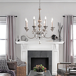 Люстра серебряного цвета с состаренным эффектом и декоративным подвесным шаром Kichler варинант исполнения - 3 | Loft Concept в Омске