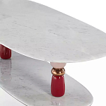 Дизайнерский журнальный стол на 2-х фигурных ножках с подстольем Lycad варинант исполнения - 2 | Loft Concept в Омске