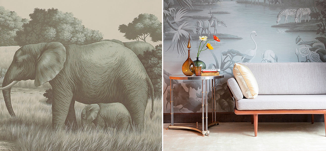 Обои ручная роспись African Savannah Crystal Grey on scenic paper Обои ручная роспись African Savannah Crystal Grey on scenic paper - Loft-Concept в Омске