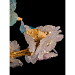 Люстра круглая на золотом каркасе с птичками и цветочным декором Miscellaneous herbs варинант исполнения - 9 | Loft Concept в Омске