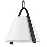 Подвесной светильник в форме конуса с белым тканевым абажуром и чёрным каркасом Stylish Solution варинант исполнения - 3 | Loft Concept в Омске