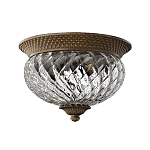 Потолочный светильник с чашеобразным плафоном из толстого волнообразного стекла и широким узорчатым основанием Hinkley варинант исполнения - 9 | Loft Concept в Омске