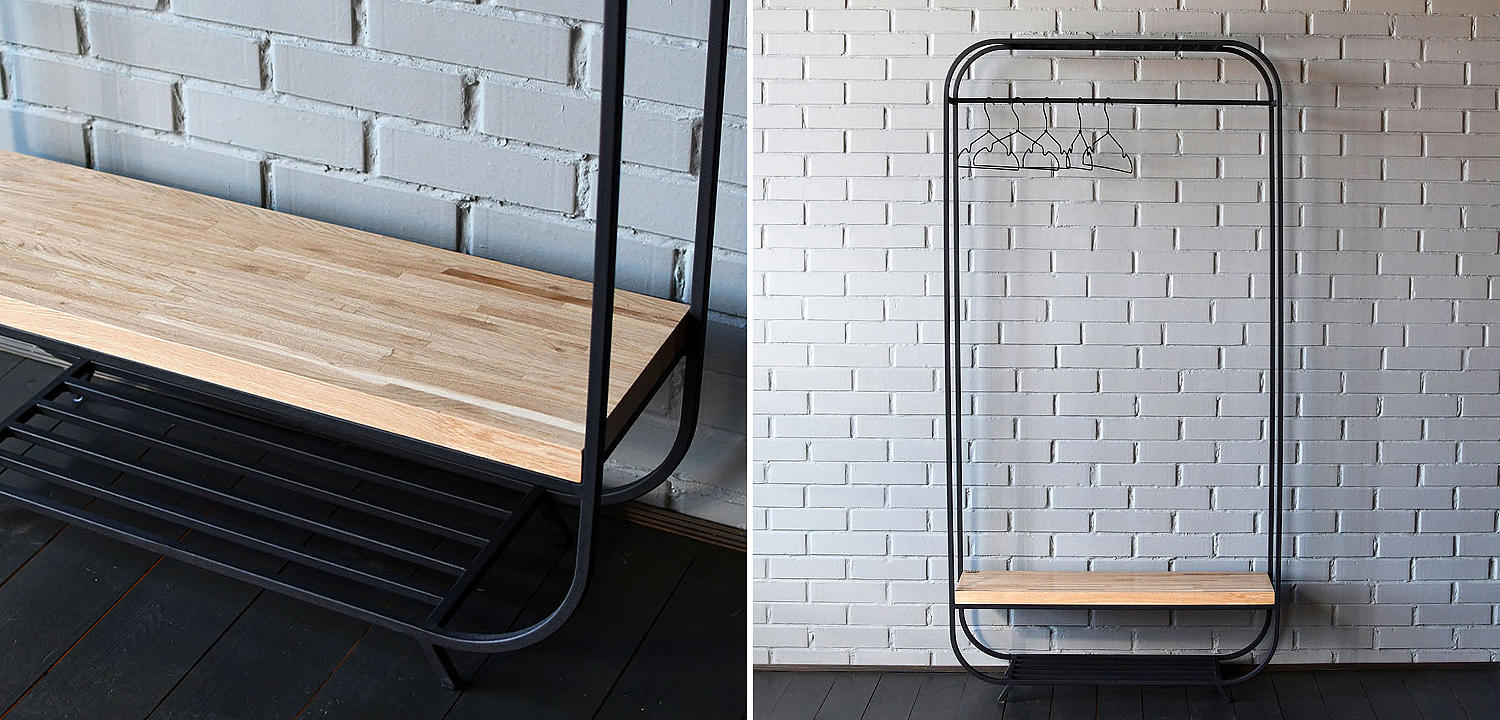 Рейл Tevin Industrial Metal Rust Clothes Rail Рейл Tevin Industrial Metal Rust Clothes Rail - Loft-Concept в Омске
