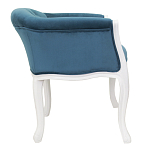 Кресло низкое в стиле прованс Louis French Armchair white and blue velour варинант исполнения - 1 | Loft Concept в Омске