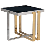 Столик журнальный квадратный с основанием в оттенках хром и золото Harmony Color and Shapes варинант исполнения - 1 | Loft Concept в Омске