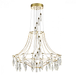Люстра подвесная из металла с хрустальными прозрачными подвесками Quasar 81 варинант исполнения - 3 | Loft Concept в Омске