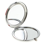 Зеркало карманное складное круглое из натурального камня Оникс в подарочной упаковке Silver Stone Mirrors варинант исполнения - 2 | Loft Concept в Омске