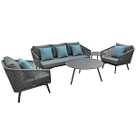 Диван трехместный уличный серый Gray Fiber варинант исполнения - 4 | Loft Concept в Омске