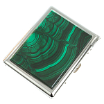 Портсигар на 10 сигарет с газовой зажигалкой из натурального камня Малахит Stone Cigarettes Cases варинант исполнения - 1 | Loft Concept в Омске