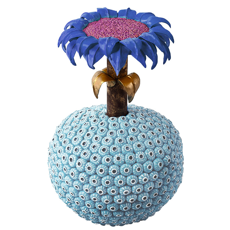 Статуэтка синий экзотический цветок Exotic Tropical Flower Голубой Синий Розовый Латунь в Омске | Loft Concept 