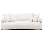 Трехместный диван с обивкой букле молочного цвета Leonois Boucle Sofa варинант исполнения - 1 | Loft Concept в Омске