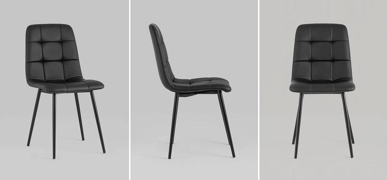 Стул NANCY S Chair Черная Экокожа Стул NANCY S Chair Черная Экокожа - Loft-Concept в Омске