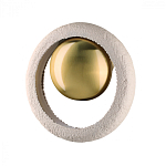 Бра с бежевым текстурным кольцом и латунным шаром в центре Tactile  варинант исполнения - 1 | Loft Concept в Омске