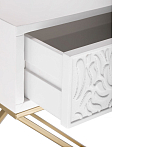 Приставной столик с выдвижным ящиком  White Table Carved Pattern варинант исполнения - 3 | Loft Concept в Омске