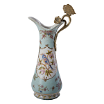 Кувшин с цветочным рисунком и бронзовой ручкой Blue Garden варинант исполнения - 1 | Loft Concept в Омске