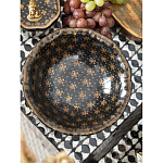 Блюдо черного цвета из фрафора на бронзовых ножках Eden Garden porcelain and bronze варинант исполнения - 4 | Loft Concept в Омске