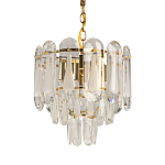 Люстра многоярусная с овальными прозрачными подвесками 28 см Harmonica варинант исполнения - 1 | Loft Concept в Омске