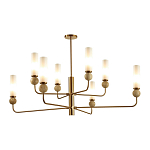 Люстра на штанге с 8-ю цилиндрическими матовыми плафонами и шарами из камня Orb Essence варинант исполнения - 8 | Loft Concept в Омске