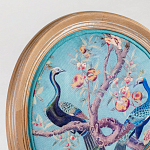 Полукресло из массива бука с сиденьем из экокожи и цветочным принтом на спинке Chinoiserie Garden Chair варинант исполнения - 4 | Loft Concept в Омске