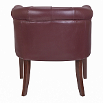 Кресло низкое из натуральной кожи на 4-х деревянных ножках из массива бука Chloe Leather Armchair vine варинант исполнения - 3 | Loft Concept в Омске