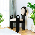 Стул черный из дерева с круглой спинкой Chair in Neoclassical Style варинант исполнения - 3 | Loft Concept в Омске