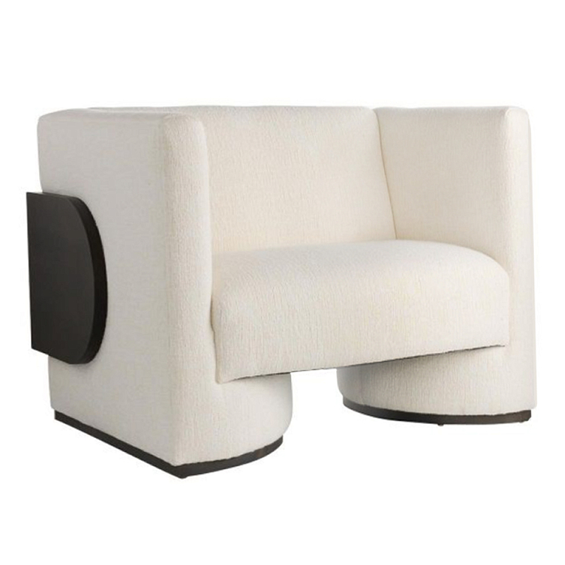 Кресло Florida Lounge Chair с элегантным деревянным декором Белый Черный Кресло Florida Lounge Chair с элегантным деревянным декором Белый Черный в Омске | Loft Concept