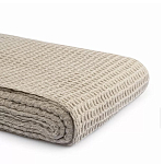 Плед из шерсти бежевого цвета с бахромой Waffle Comfort варинант исполнения - 3 | Loft Concept в Омске