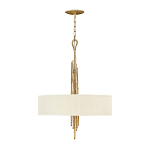 Люстра подвесная с широким белым текстильным абажуром и вертикальными декоративными элементами Hinkley варинант исполнения - 2 | Loft Concept в Омске