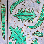 Премиальный Шкаф Defoliation двухстворчатый роспись зеленые листья  варинант исполнения - 5 | Loft Concept в Омске