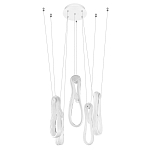 Подвесной светильник белого цвета с 6-ю изогнутыми плафонами Flow Loop варинант исполнения - 4 | Loft Concept в Омске