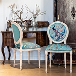 Стул из массива бука с изображением птиц и цветов Turquoise Beige Chinoiserie Garden Chair варинант исполнения - 8 | Loft Concept в Омске