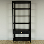 Стеллаж Elsa Dreams Black со стеклянными полками и ящиком варинант исполнения - 4 | Loft Concept в Омске