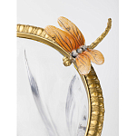 Ваза из прозрачного стекла с бронзовой вставкой в виде цветущей ветви Eden Garden porcelain and bronze варинант исполнения - 3 | Loft Concept в Омске