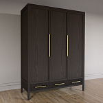 Большой Шкаф Primo Темный орех с 3 дверьми и 3 выдвижными ящиками варинант исполнения - 4 | Loft Concept в Омске